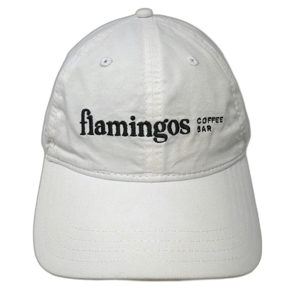 Pukka Baseball Cap White One Size Slideback Flamingos Coffee Bar Embroidered Hat